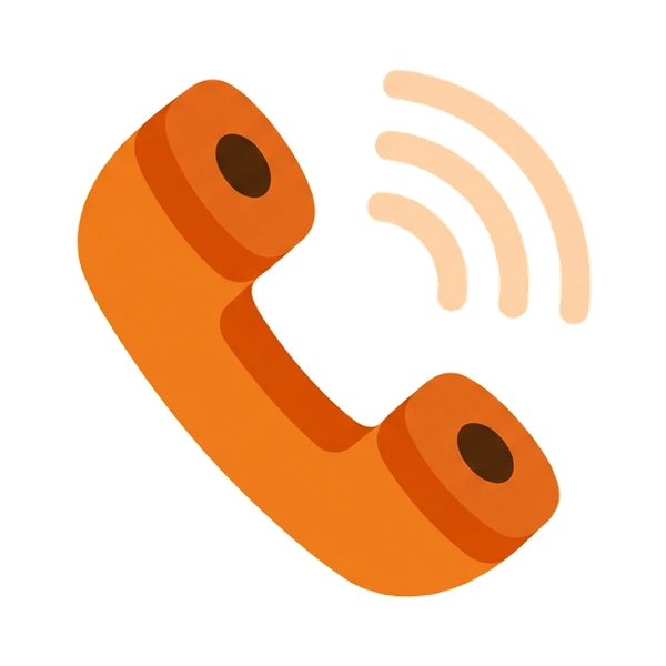 A telephone handset with ringing lines beside it